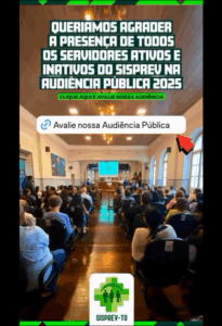 Avalie nossa Audiência Pública